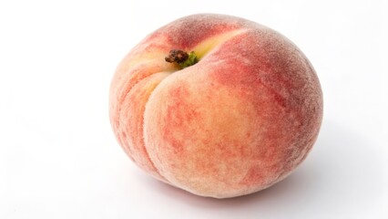 Ripe Peach on White Background