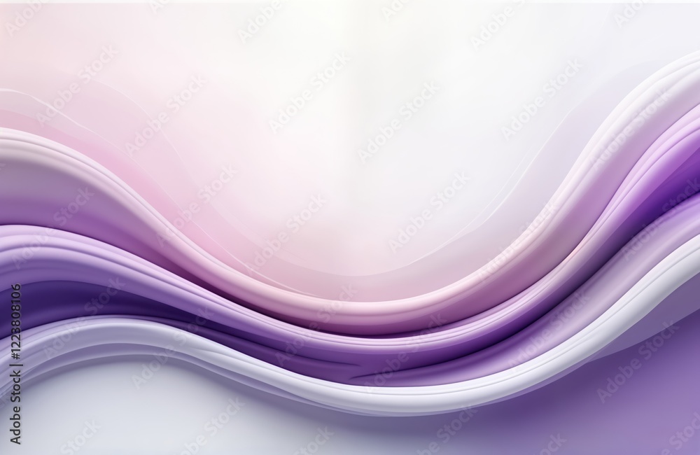 Poster Purple, white wavy abstract design. Modern, minimalist graphic. Fluid shapes create dynamic visual effect. Elegant artistic pattern. Ideal for wallpaper poster design. Stunning backdrop for various