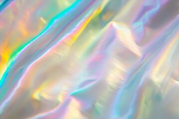 Smooth holographic foil surface reflecting rainbow colors creating an abstract colorful background...