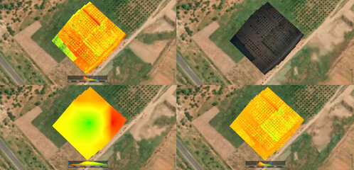 map aerial crop analysis and precision agriculture, vegetation index, drone Normalized Difference...