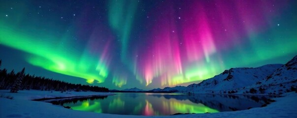 Northern Lights display in sky, atmospheric phenomenon, northern lights
