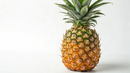 Single Pineapple on White Background