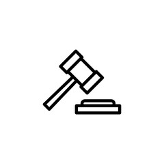 Gavel icon logo design. judge gavel sign and symbol. law icon. auction hammer