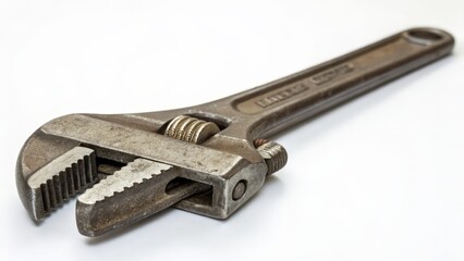 Obraz premium Adjustable Wrench on White Background