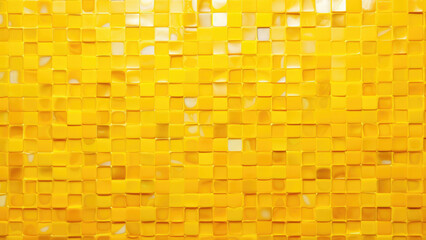 Bright Yellow Mosaic Pattern With Glossy Tiles