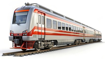 Fototapeta premium Modern Commuter Train on Tracks