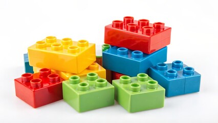 Naklejka premium Colorful Plastic Building Blocks