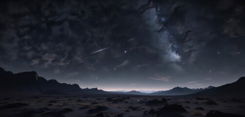 A vast expanse of darkness punctuated by bright starlight and constellations ,  stars,  astronomy,  universe