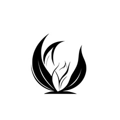 Elegant Black and White Floral Design: Minimalist Botanical Illustration, Nature-Inspired Plant Art, Simple Flower Shape, Abstract Vector Graphic