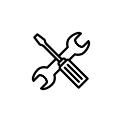 Tools icon logo design. tool sign and symbol. setting icon. Wrench and screwdriver. Service, repair