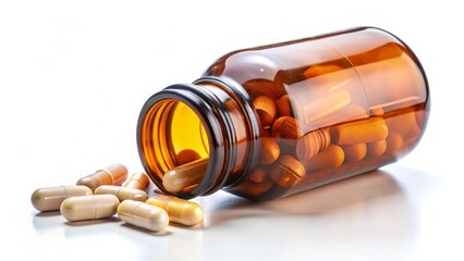 Amber Bottle Spilled Capsules