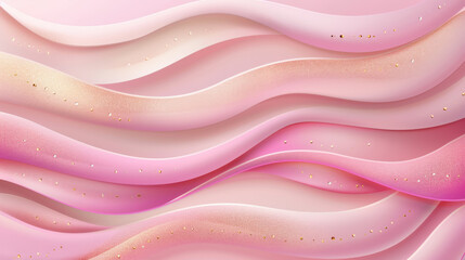 Obraz premium Soft pink waves create soothing and elegant background with subtle gold accents, perfect for design projects or digital art