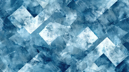 Obraz premium Abstract blue pattern with geometric shapes and textures, creating cool and calming visual effect. Ideal for backgrounds or artistic projects