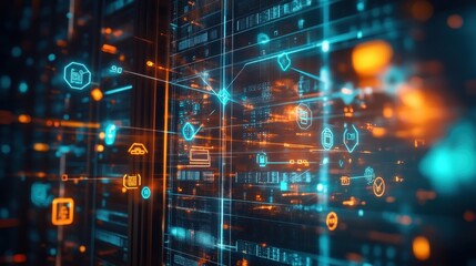 Fototapeta premium Abstract Digital Data Network Visualization