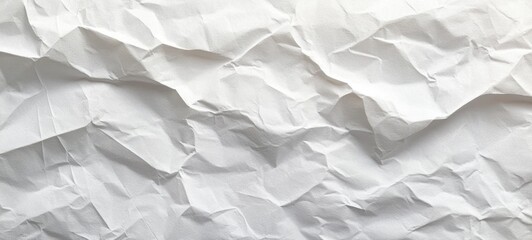 Obraz premium White Crumpled Paper Texture Background Abstract Creased Vintage Sheet