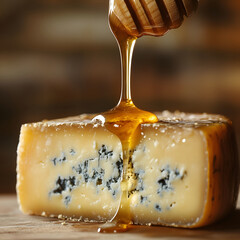 Artisanal Honey Drizzle on Blue Cheese
