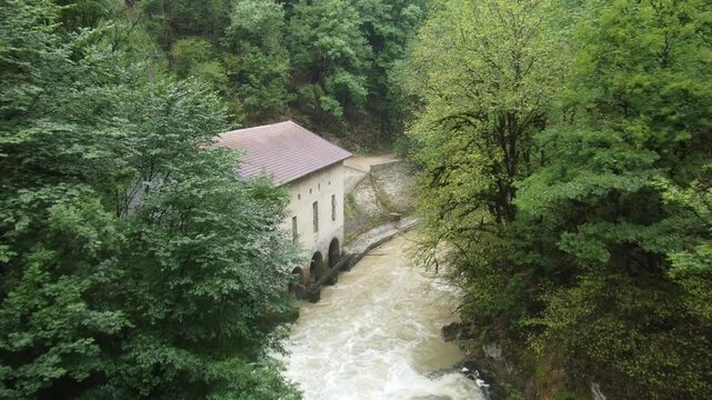 Source de la Loue, spring of river Loue, Ouhans, Doubs, Franche-Comte, France