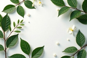 Naklejka premium Leaf illustrations on wedding stationery, design, paper