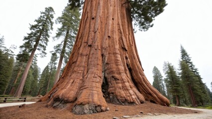 Giant Sequoia Tree in Forest