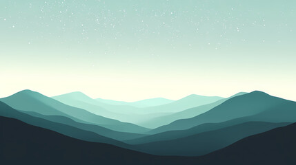 Star-filled sky above a mountain ridge. wallpaper. Aurora Ridge. Illustration