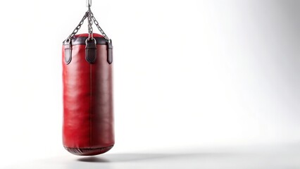 Obraz premium Red Leather Boxing Punching Bag
