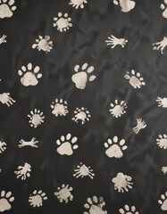 Isolated dog paw print pattern with bones for dog owners and animal lovers,  pet accessories, dog paw
