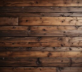 Naklejka premium Distressed wood plank background with visible grain and brown color tone, earthy, natural, brown grunge texture
