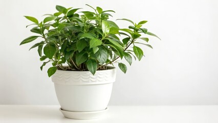 Fototapeta premium Potted Plant on White Background