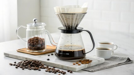 Pour Over Coffee Brewing Process