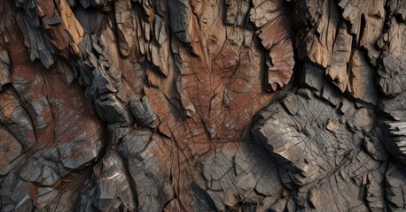 Rough bark texture with dark brown and grey hues, grunge, texture
