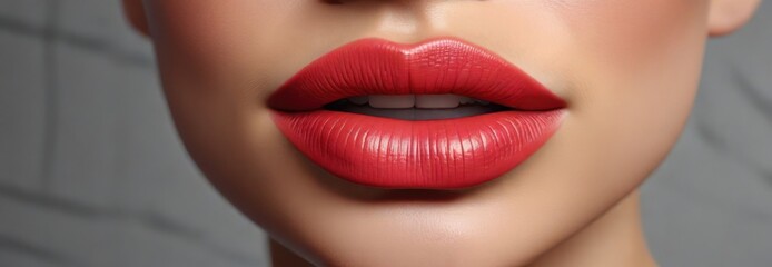 Obraz premium Geometric Vector Abstract with Female Lip Shape , design, vector