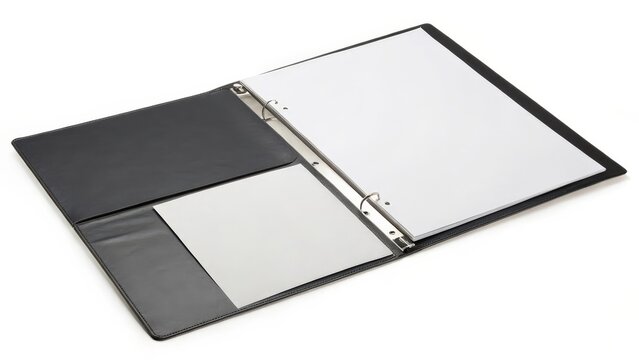 Black Portfolio Binder with Paper Inserts