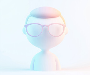 3D minimalistic rainbow avatar icon character with glasses
