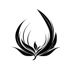 Fototapeta premium Elegant Black and White Floral Design: Nature-Inspired Abstract Plant Illustration