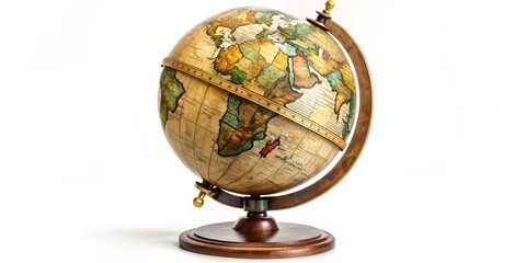 Antique Globe on Wooden Stand