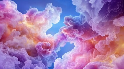 Fototapeta premium Ethereal Clouds in Vibrant Colors and Light