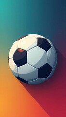 Naklejka premium Simple modern flat football icon with rounded edges, football, simple, design