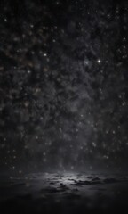 Sparkling starry night sky with twinkling stars on dark black background,  darkness,  night