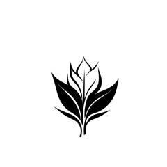 Elegant Floral Design: Black and White Botanical Illustration - Perfect for Logos and Branding