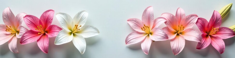 Fototapeta premium Soft pastel lily arrangement , floral arrangement, elegant, soft