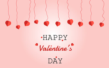 Valentines Day Stock Photos with hanging hearts, Valentines day greeting card