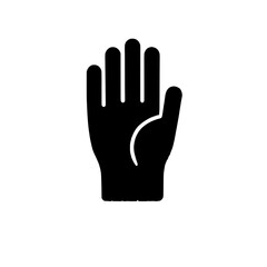 Raised Hand Icon: A simple yet powerful icon depicting a hand with fingers extended, symbolizing various concepts such as stop, high five, help, or a call for attention.  