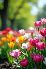 Spring flowers blooming in a garden, bloom, spring