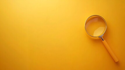 Magnifying Glass on Vibrant Yellow Background