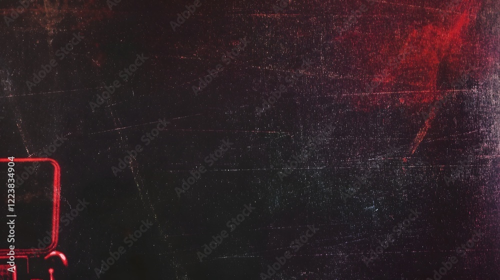 Aufkleber Retro inspired abstract image featuring a dramatic flare glare effect complemented by grunge scratches dust particles and a rich red light leak