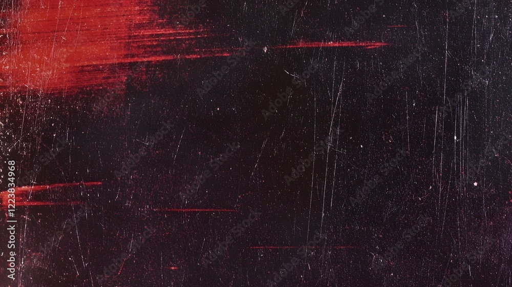 Fototapete vintage red toned optical flare effect with grunge scratches dust and film noise grain overlay creat