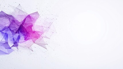 Abstract purple and pink network design, white background, connection concept, website banner