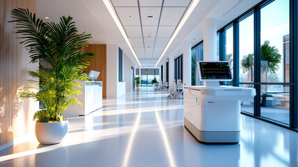Modern healthcare facility design hospital interior bright environment ai generated innovation