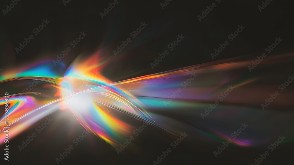 Poster This mesmerizing prism light leak texture features vibrant flares and abstract bokeh effects creating a glowing magical and surreal visual experience