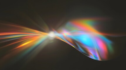 Soft glowing prism light leaks with delicate flare accents and a dreamy bokeh effect creating a captivating and enchanting visual composition on a black background
